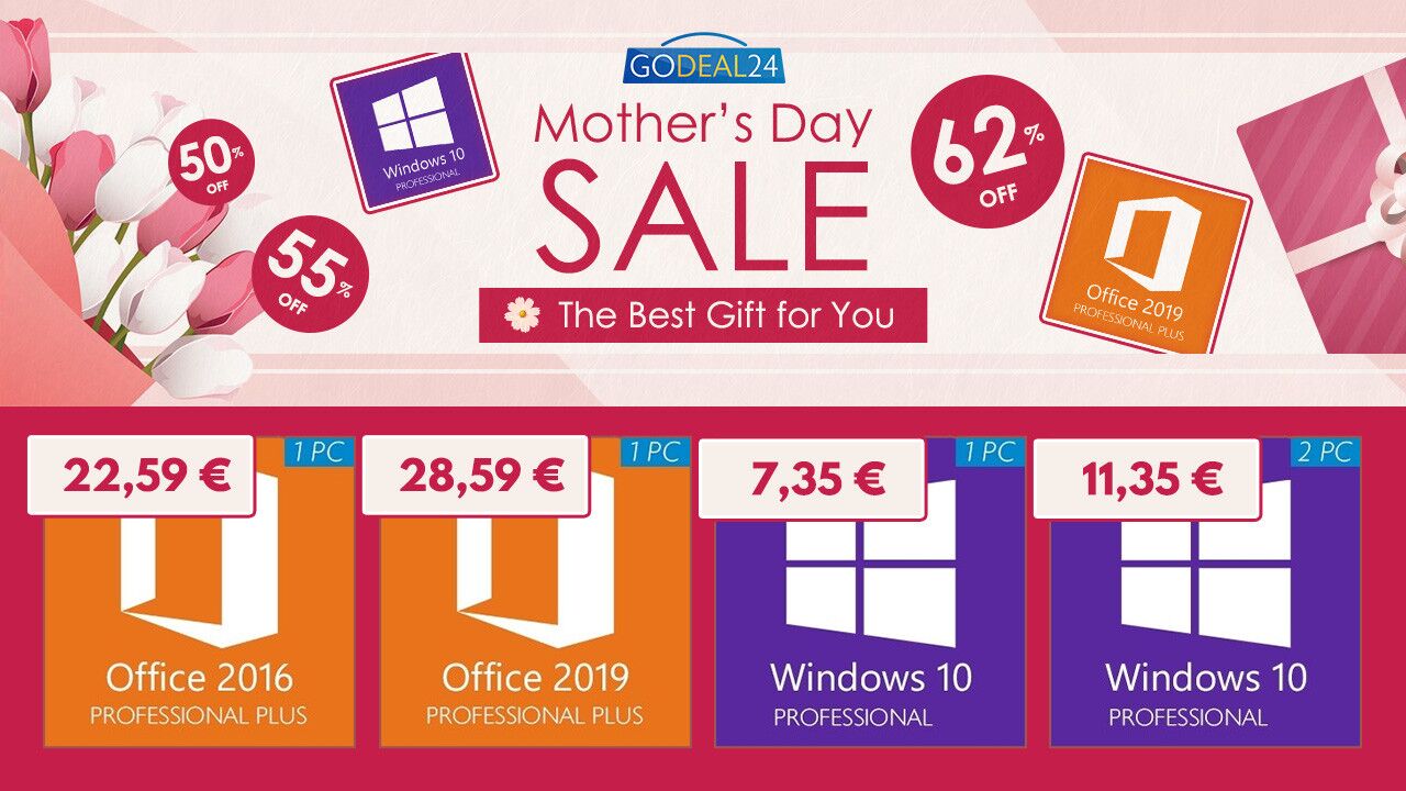 More information about "Πώληση για τη γιορτή της μητέρας στο GoDeal24: Windows 10 keys από 7,4€!"