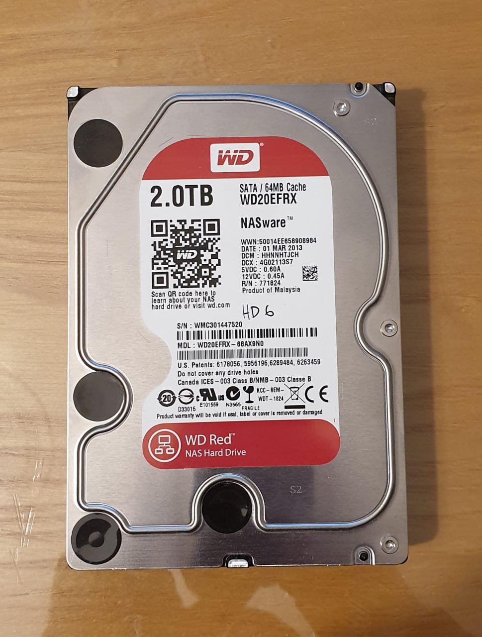 More information about "Western Digital Red 2TB NAS drive (WD20EFRX) - Σκληρός Δίσκος - 100% Υγεία"
