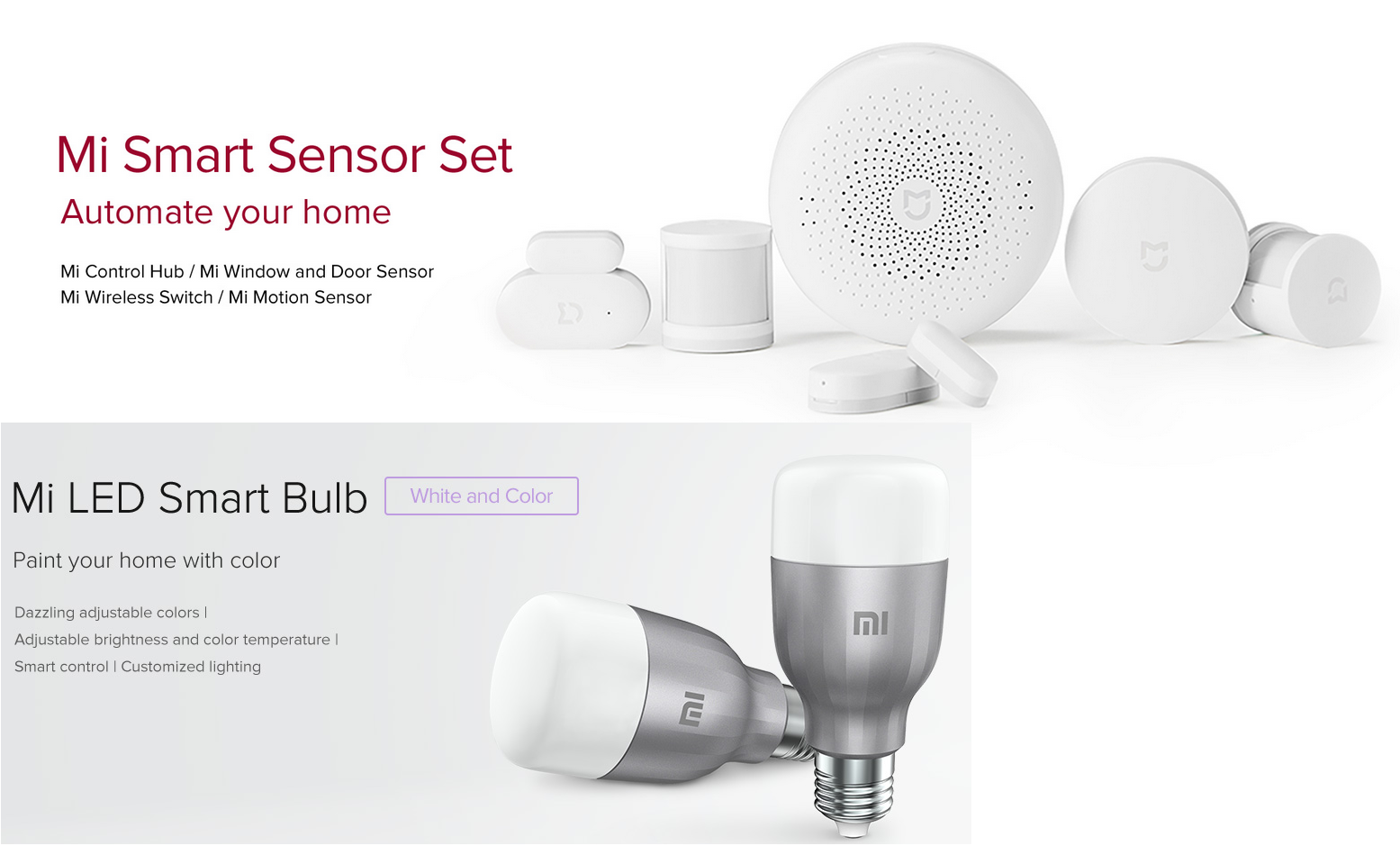 More information about "Xiaomi Mi Smart Sensor Set & Λάμπα Mi LED Smart Bulb (White & Color)"