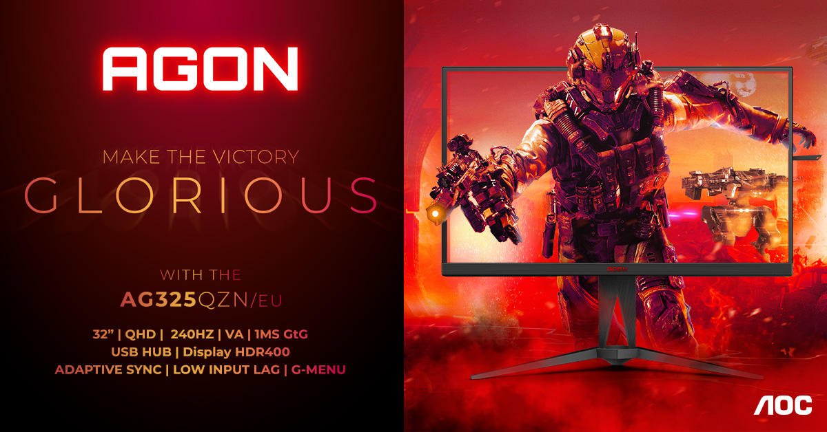More information about "Η AGON by AOC παρουσιάζει την ευρεία 32" gaming οθόνη AG325QZN/EU με υψηλή απόδοση 240 Hz σε 1 ms GtG και HDR"