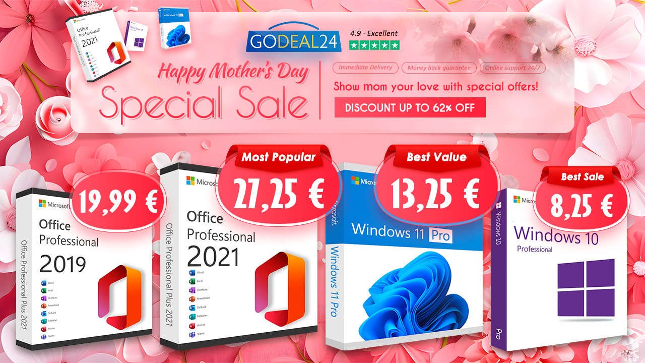 More information about "Το δώρο της Godeal24 για την μέρα της Μητέρας: Αποκτήστε το Office 2021 Pro για πάντα για μόλις 27,25€!"