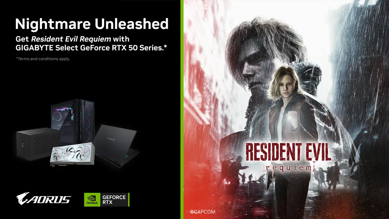 More information about "Η GIGABYTE συνεργάζεται με την NVIDIA® προσφέροντας το Resident Evil™ Requiem με επιλεγμένες GeForce RTX™ 50 Series κάρτες γραφικών"