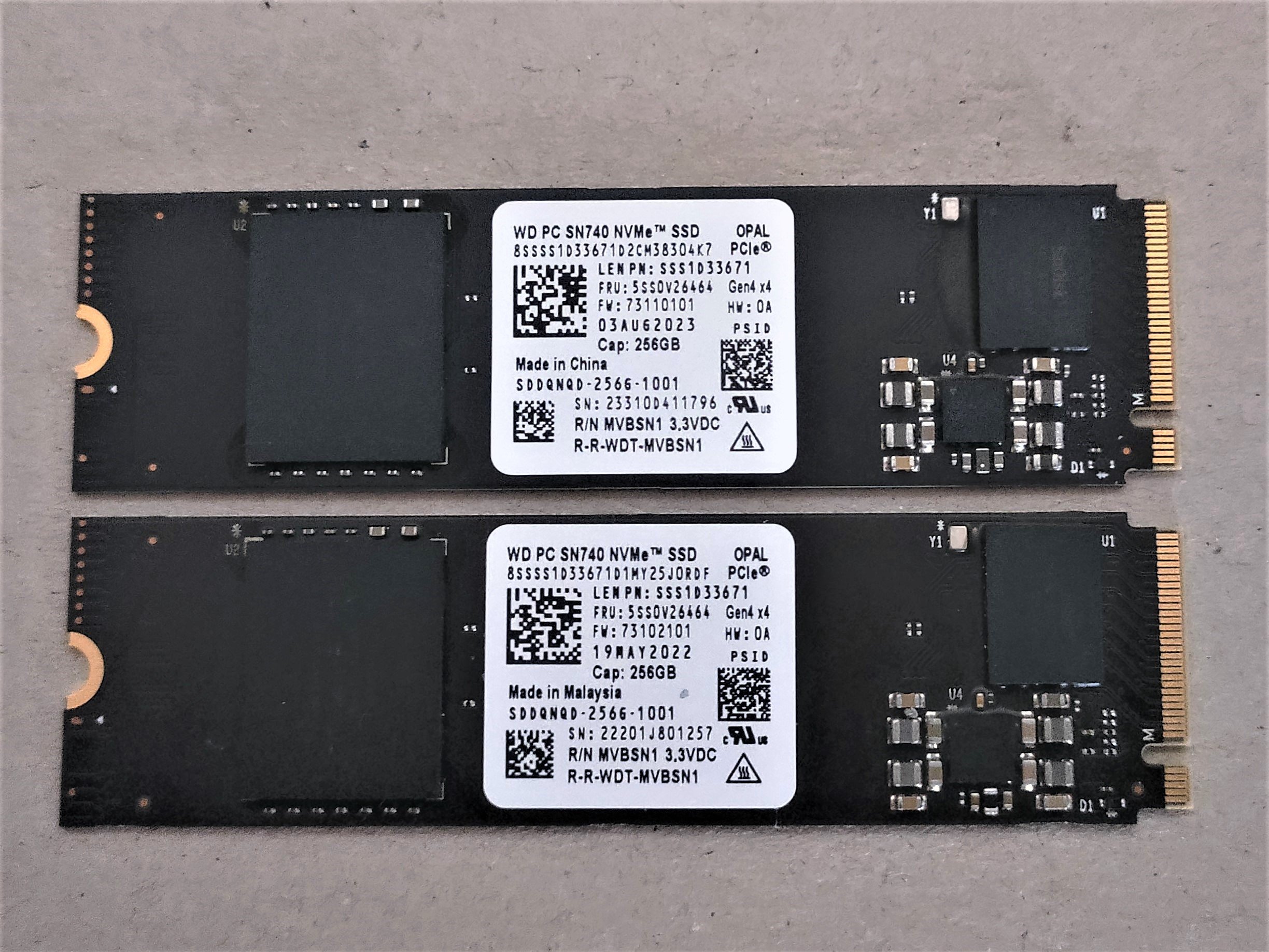 More information about "2x Western Digital SN740 256GB nVME PCIe Gen4x4"