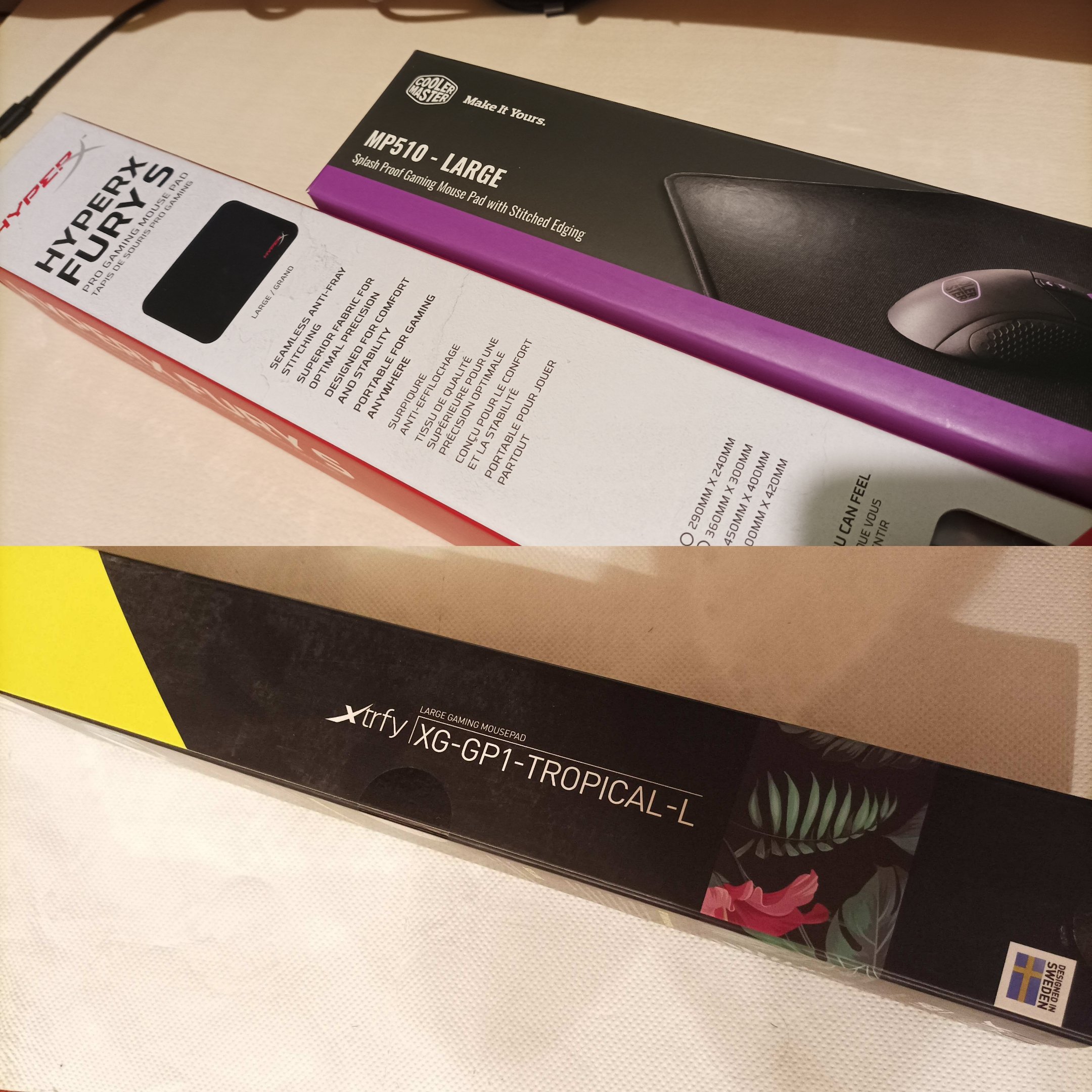 More information about "Πωλούνται επώνυμα Gaming Mouse Pads – Large – (αχρησιμοποίητα) HyperX, Coolermaster, XTRFY"