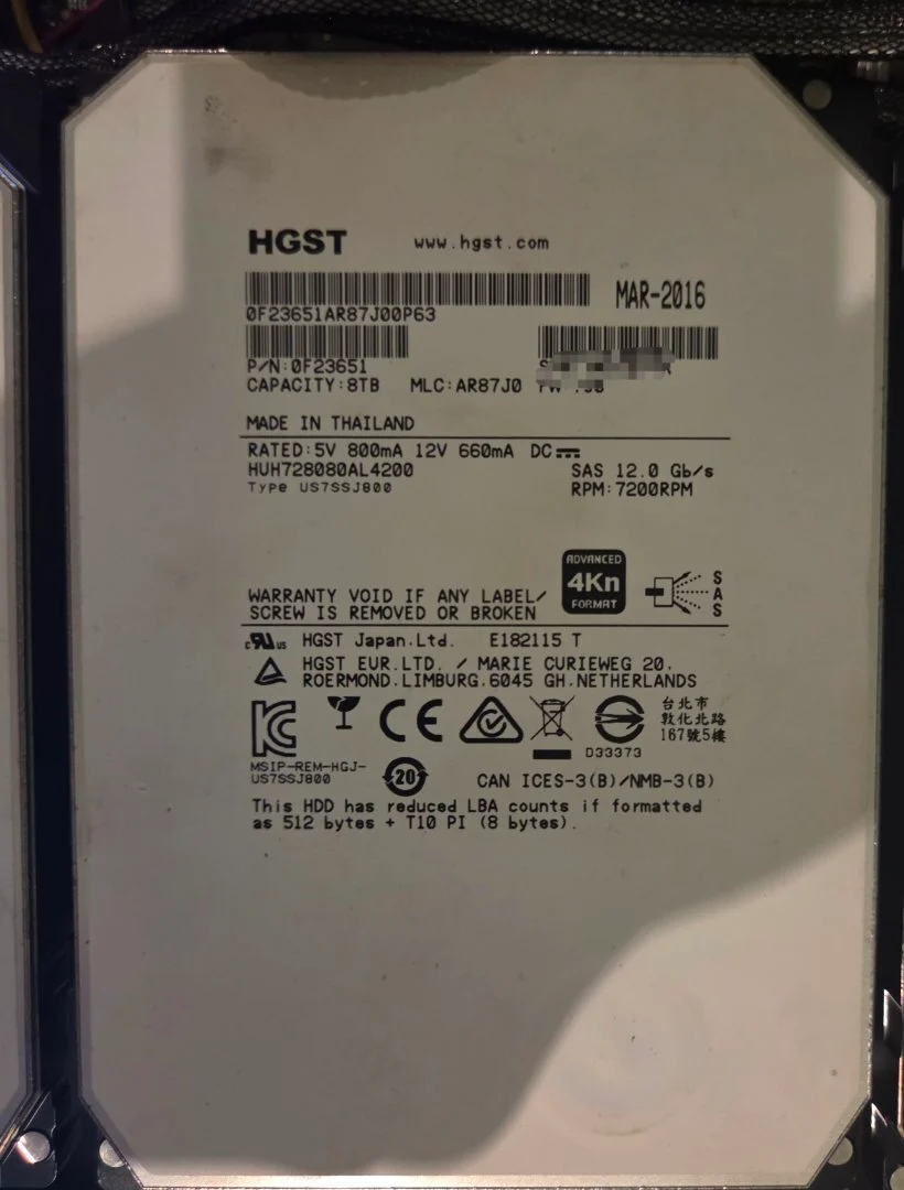 More information about "HGST HDD 8Tb SAS 12GB/s"